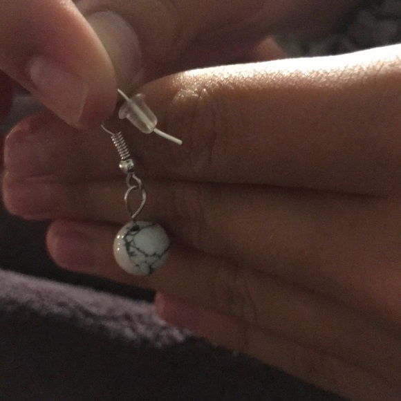 Hand made marble earrings - Picture 2 of 2